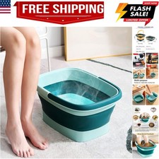 Collapsible Foot Spa Bath Massager for Dry Cracked Feet, Feet Soaking Tub wit...