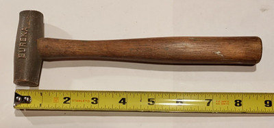 Eureka Vintage 1/2 lb No Spark Copper Mallet Hammer Original Wood Handle