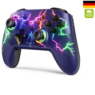 VOYEE Drahtloser Switch Pro Controller RGB LED 10 Std Akku One Key Pairing