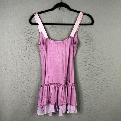 Peppe Peluso Top Womens Small Purple Ruffle Hem Button Front Y2K Babydoll NEW