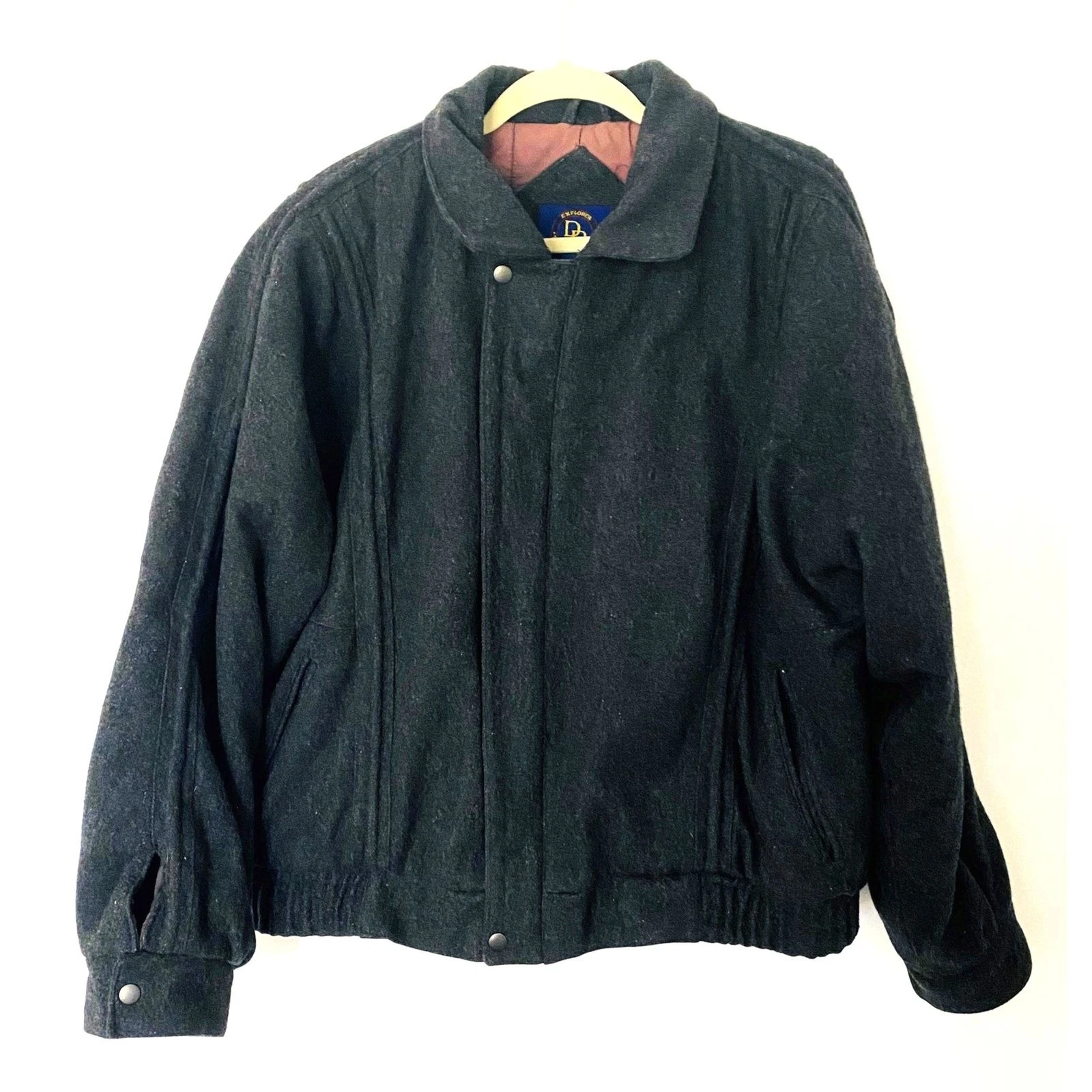 Vintage DP Explorer Wool Blend Gray Blazer Long Sleeve Metal Button Jacket XL