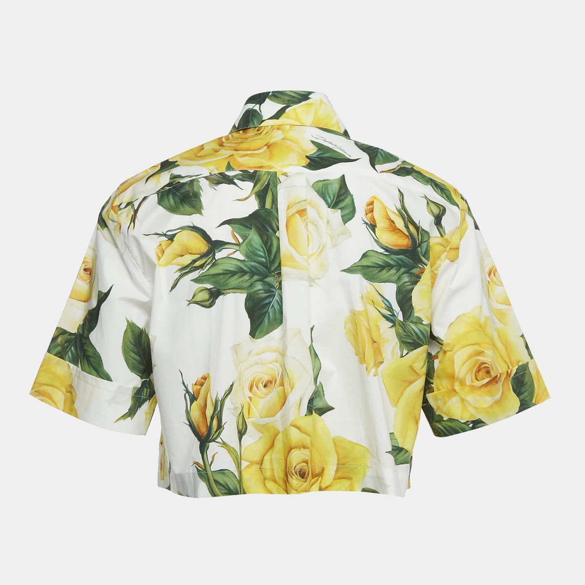Dolce Gabbana White Floral Print Cotton Cropped Shirt XS | eBay