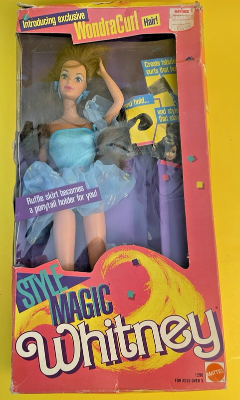 Vtg 1988 Mattel Barbie Style Magic Whitney WondraCurl Hair 1290 original box
