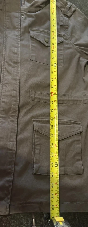 Market & Spruce Women's Utility Hooded Cargo Jacket Size L, Dark Gray, 4-Pocket - Image 4 of 4