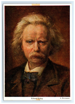 Edward Grieg Portrait Norwegian Composer A. Hermann Artist Postcard