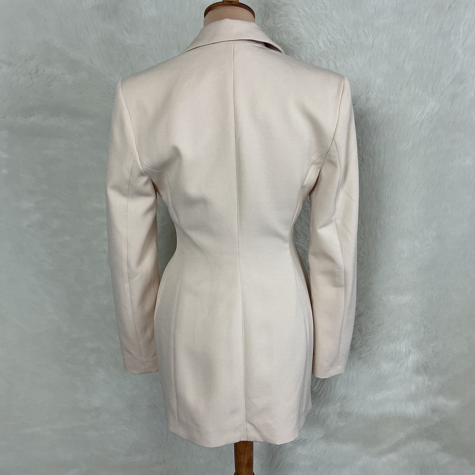 River Island Cream Single Button Wrap Over Asymmetrical Front Blazer NWT UK 6 US image 4