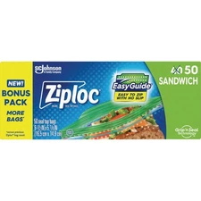 Ziploc Sandwich Food Storage Bag (50-Count) 1356 One Size Plastic Clear
