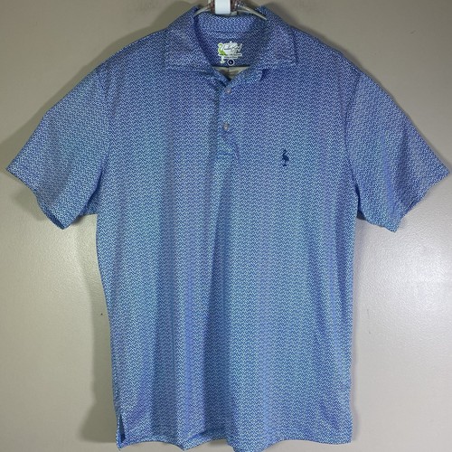 Tailorbyrd Shirt Herren Large Golf Polo Blau Geometrisch Performance Kurzarm - Bild 3 von 9