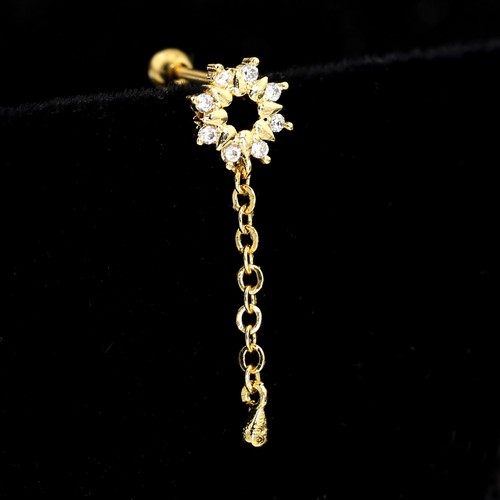 Gem Crystal Ear Cartilage Helix Ring Bar Stud Ear Cuff Climber Piercing Earring - Picture 200 of 268