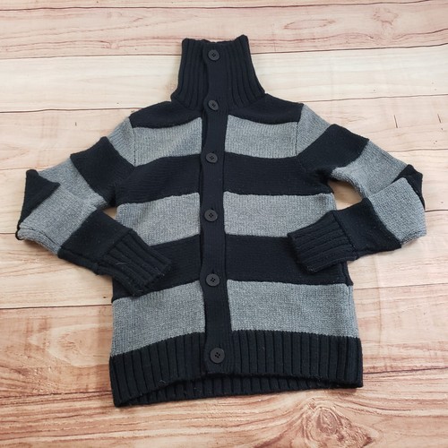 Club Monaco Sweater Mens Medium Gray Black Sweatshirt Wool Cardigan Adult M