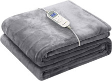 Heated Blanket Electric Throw 72" X 84" Full Size with 10 Heating Levels 12 Hour