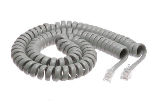 Aastra Vista 12' Ft Phone Handset Receiver Coil Curly Cord Light Grey Gray NEW - Picture 1 of 1