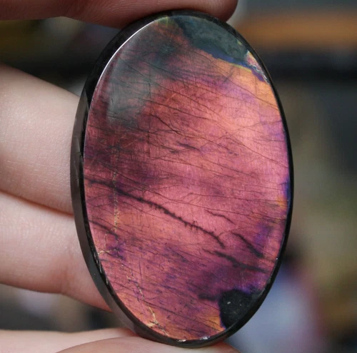 13 Purple Spectrolite Finnish REAL Authentic Finland Ylamaa cabochon Freakenfru - product listing photo