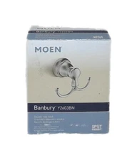 MOEN Banbury Double Robe Hook in Spot Resist Brushed Nickel Y2603BN