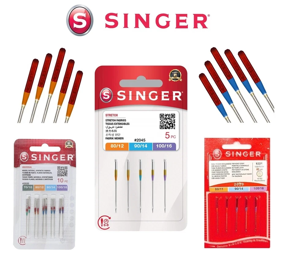 Singer Sewing Machine Needles Domestic 130/705 H Universal, Stretch, Denim, Twin
