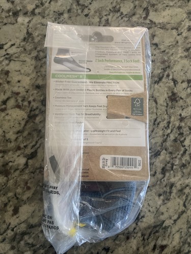 WrightSock Lightweight Double Layer CoolMesh II Sock, REPREVE, XL Gray - Picture 2 of 2