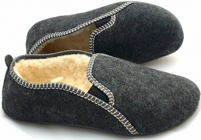 Damen Schuhe Hausschuhe Hüttenschuhe Warmfutter Wolle Filz AUGSBURG schwarz Damen Schuhe Hausschuhe Hüttenschuhe Warmfutter Wolle Filz AUGSBURG schwarz