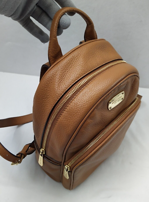 Michael Kors Tan Brown Pebbled Leather Pocket Zip Around  display picture 1