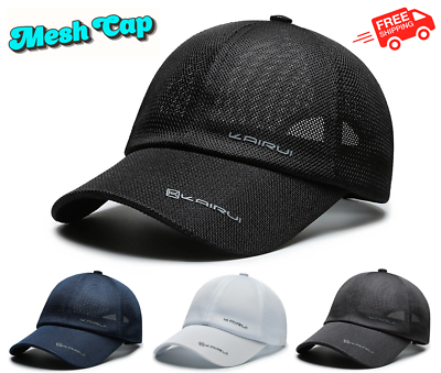 #ad Summer Mesh Baseball Cap Adjustable Breathable Men#x27;s Women#x27;s Outdoor Dad Hat $12.80