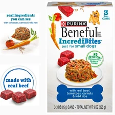Purina Beneful Incredibites for Small Dogs Wet Dog Food Real Beef 24 Pack 🐶🐶🐶