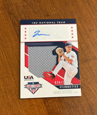 Jacob Meador 2019 USA Baseball Stars Stripes Game Jersey Auto BM Dodgers /199