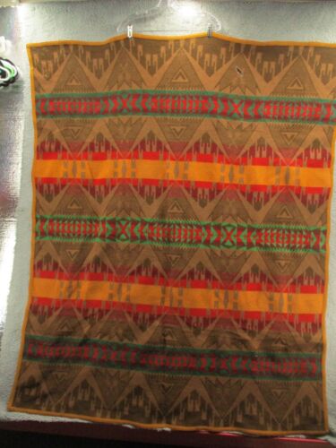 Mantas indias de lana navajo azteca navajo vintage de los años 40 Pendleton Oregon Cayuse *Agujero* - Imagen 1 de 10