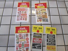 misc. vintage layout sign stickers HO scale 5 packages ////