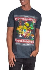 Nickelodeon Gang Tee (Men's M) Ren Stimpy Rugrats Hey Arnold Christmas Tee NWT