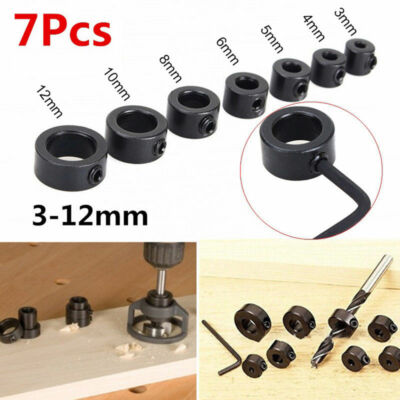 9 Stück Bohrer Tiefenanschlag Set - Präzise Bohrtiefenbegrenzer 3-12mm