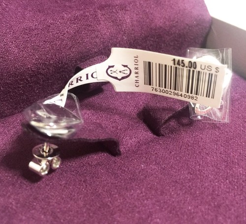 $145 CHARRIOL Sterling Silver Mouni Double Heart Stud Earring Women Gift Box NEW - Picture 9 of 12