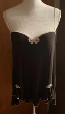 Studio By Donatella  Nightie Black Pink￼ Lace Trim Size L