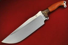 Busse Custom War Train Fusion WTF .34" Satin Blade G-rexed Orange Spalted Maple 