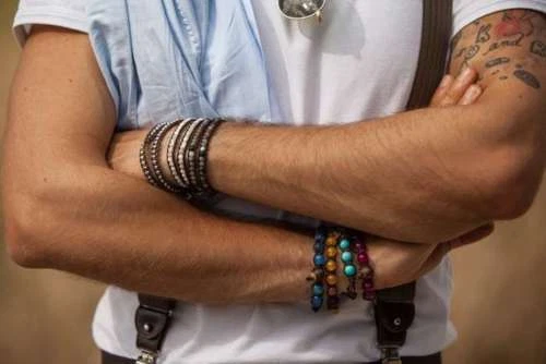 Bracciale Tamashii Tibet ruota della preghiera multifaced agata bianca e argento - Immagine 3 di 4