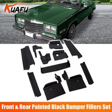 For Cadillac Eldorado 1979-1985 Front Rear Bumper Fillers Set Black For Cadillac Eldorado 1979-1985 Front Rear Bumper Fillers Set Black