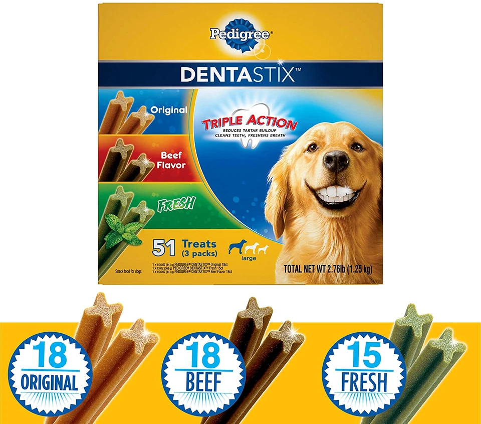 Pedigree Dentastix 51-Treat Variety Pack, 2.76Lbs 1.25 Kg Large - Image 4 of 4