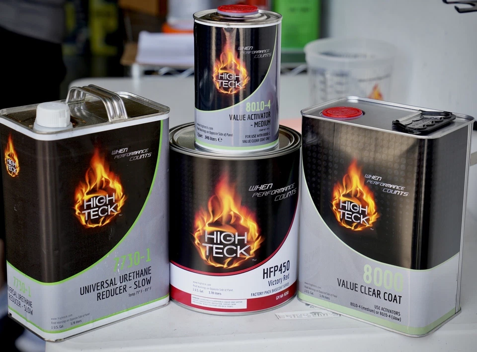 High Teck Victory Red Basecoat Paint, Reducer, Clearcoat Gallon Kit! GM WA9260 - Image 2 of 3