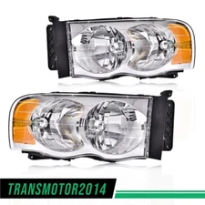 Chrome Housing Amber Corner Headlights Fit For 2002-05 Dodge Ram 1500 2500 3500