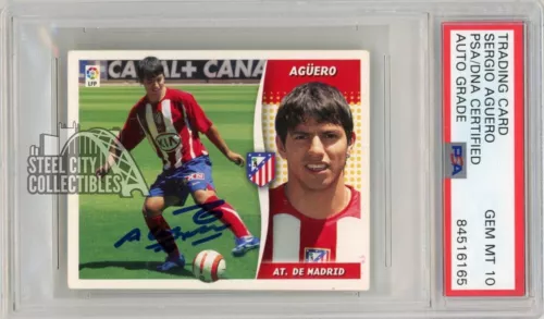 Sergio Aguero 2006-07 Colecciones Autograph Rookie Card #1- PSA/DNA 10