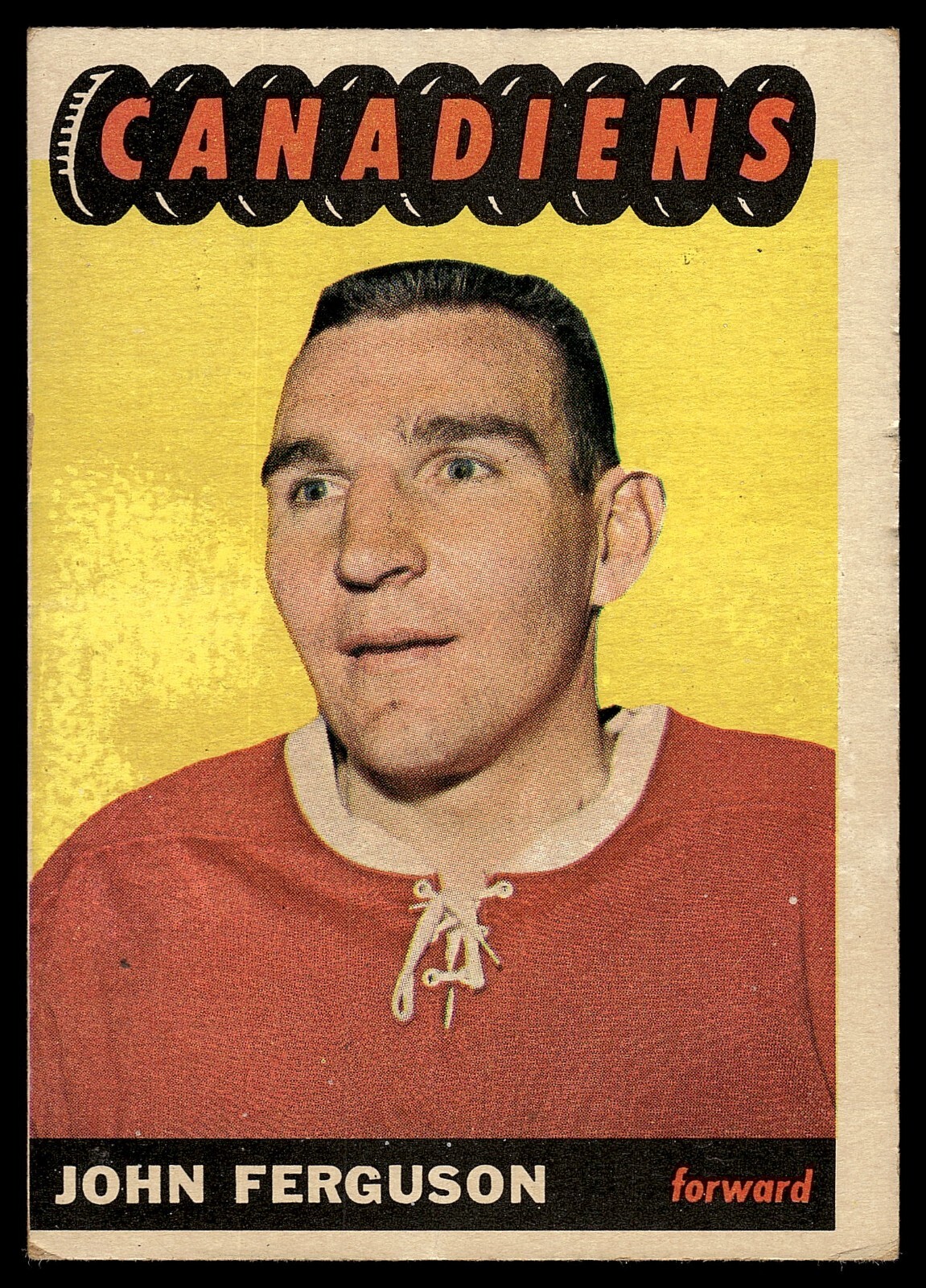 1965-66 Topps Hockey Set Break #10 John Ferguson Montreal Canadiens VG