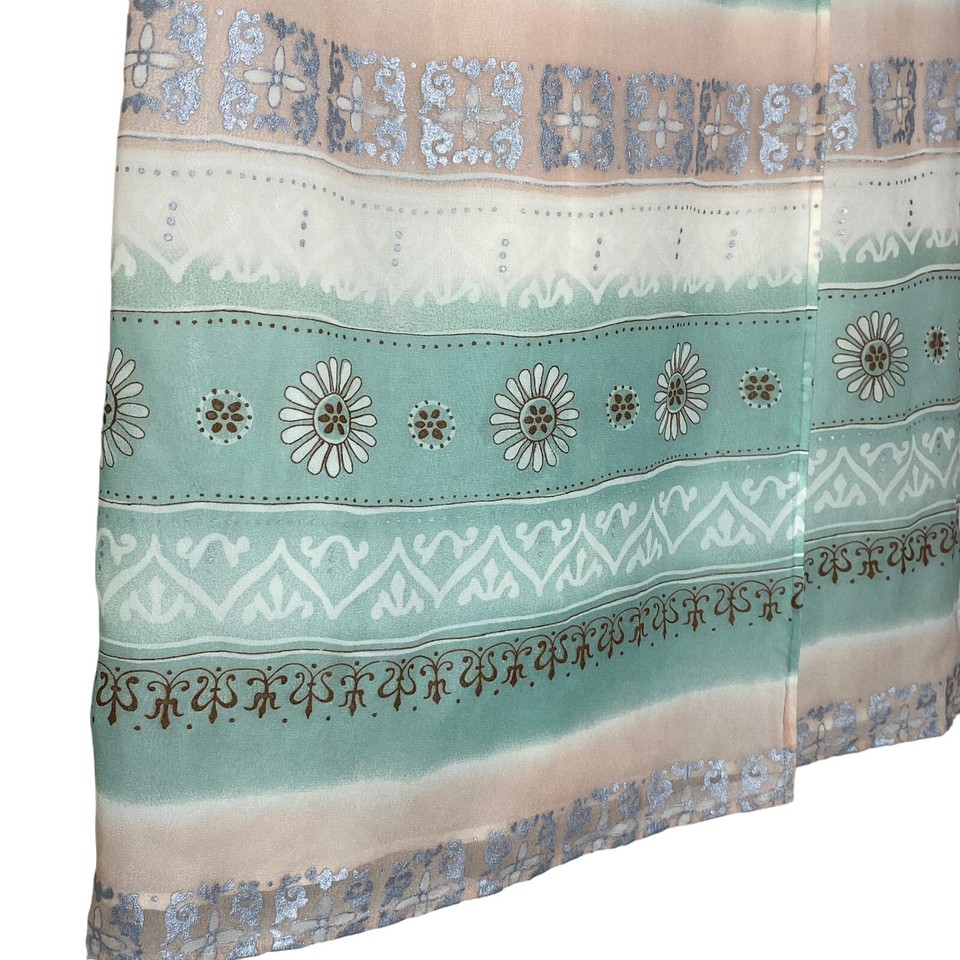 Vintage Crossing Pointe Silk Southwest Aztec Chino Wrap Skirt Women’s 8