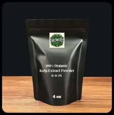High Grade 100% Organic Kelp Extract Powder Soluble Seaweed • 4 oz • NPK 0-0-14