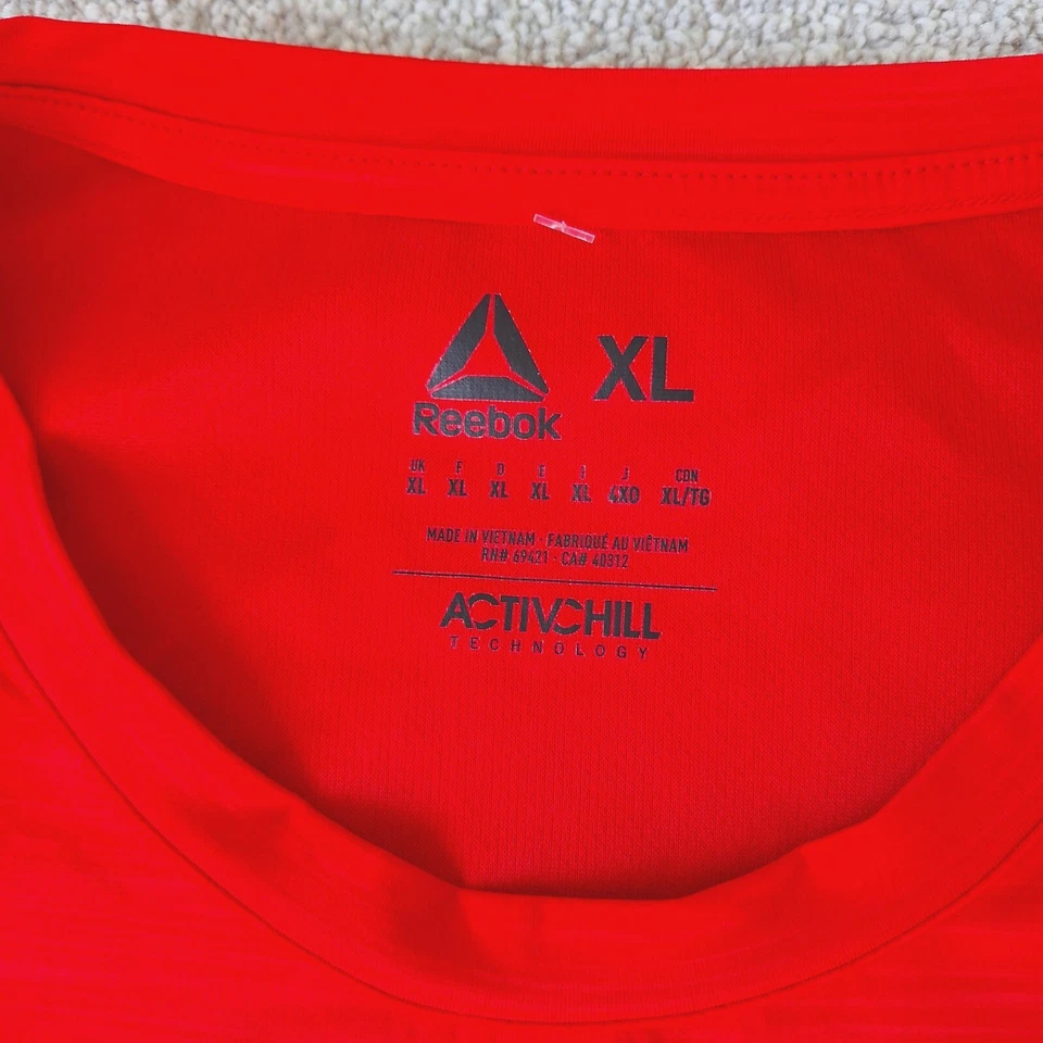 Camisa sin mangas Reebok Activchill para hombre XL roja camiseta sin mangas ropa deportiva correr gimnasio Foto 3 de 4