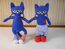 Pete the cat doll plush stuffed 14" Bedtime I Love My Shoes lot of 2
