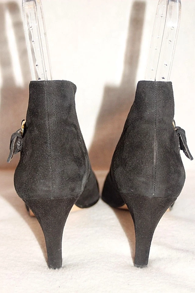 Botines CARESSA VINTAGE HONG KONG Negros Elegantes Gamuza con Hebilla Talla 10 M *En muy buen estado+ Foto 2 de 4