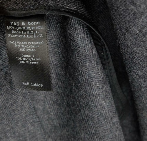 LKNW RAG & BONE Sz 40 Unstructured Blazer Jacket Dark Gray Herringbone Wool USA - Picture 5 of 6