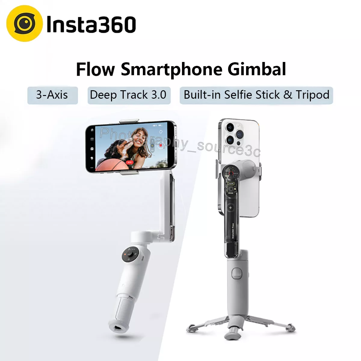  Insta360 Flow Gimbal Stabilizer for Smartphone, AI-Powered  Gimbal, 3-Axis Stabilization, Built-in Tripod, Portable & Foldable, Auto  Tracking Phone Stabilizer, Video Recording, Summit White : Cell Phones &  Accessories