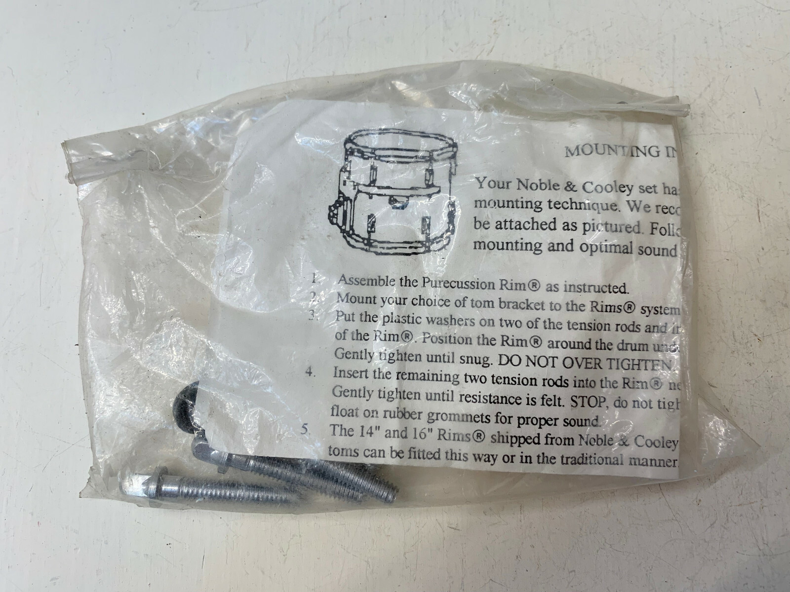 NOBLE & COOLEY 90s Vtg Replacement 1.25" TENSION ROD Snare Drum Parts Lot of 4x