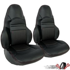 Fits 1997-2004 C5 Corvette Black Front Lh Rh Seat Covers Sport Seats