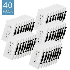 GFCI Outlet 15A with TEST/RESET WR TR LED Indicator ETL Listed + Wall Plate ×40