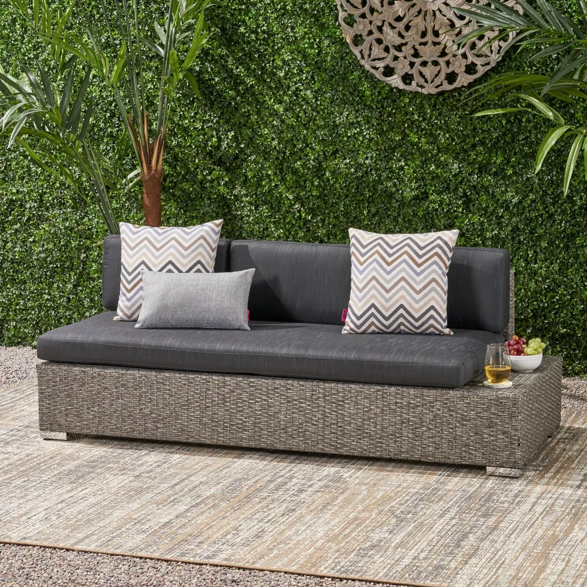 Large grey top cushions for sofa